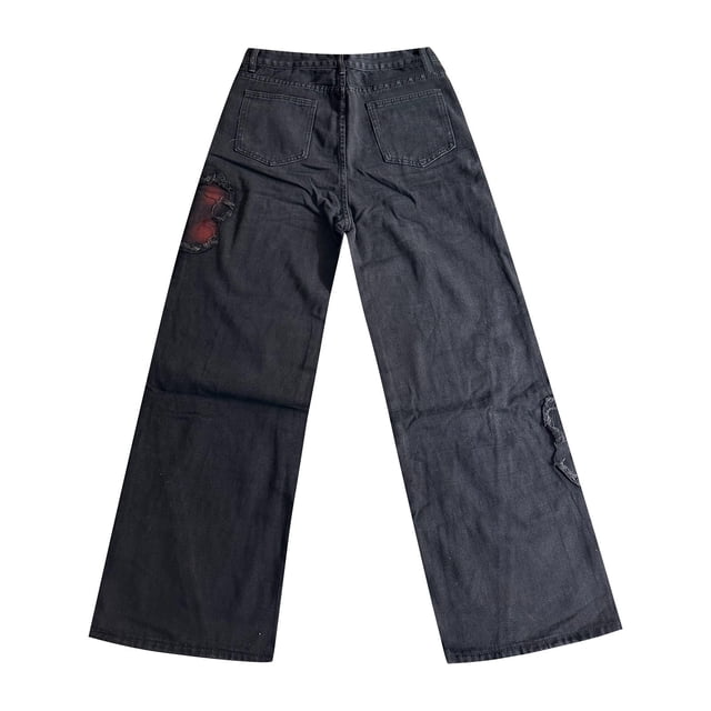 Vintage 90s Aesthetic Cowboy Pants Oversize Denim Trousers Y2k 2000s