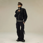 Cyberpunk Crocodile Print Pu Leather Jacket Y2K Streetwear Clothes