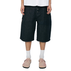 Harajuku Y2K Cherry Blossom Embroidered Black Denim Shorts