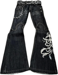 Y2K Micro La Retro Wide Jeans Leg Pants New High Waist Jeans