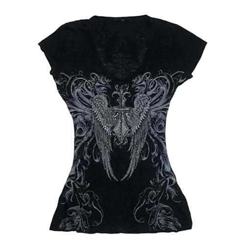American Emo Y2k Crop Top Punk Graphic T-shirts