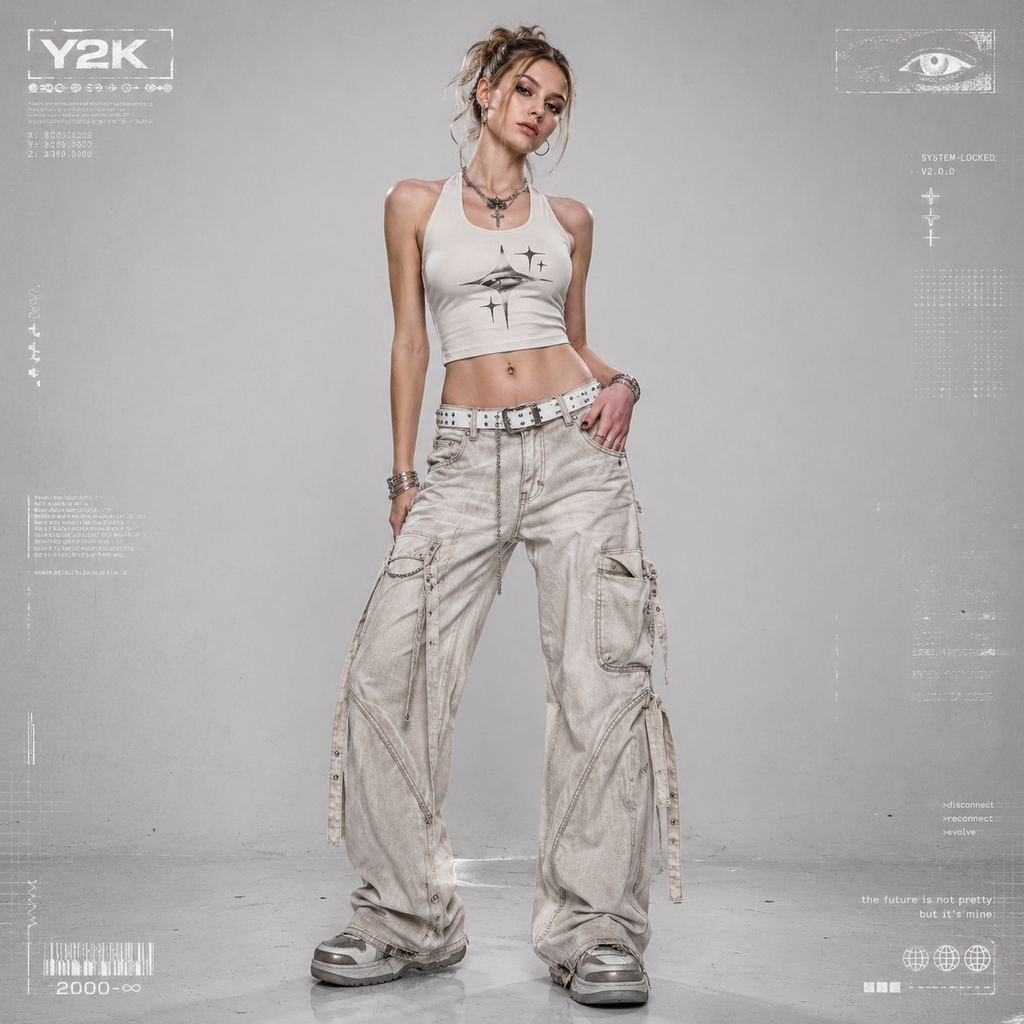 Y2K Eyes Retro Slim And Slimming Short Top