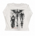 Goth Women Top Y2k Clothes Women Graphic Tees Y2k Tops Shoujo Girl Style Graphic T Shirts Aesthetic Clothing 90s Vintage Clothes
