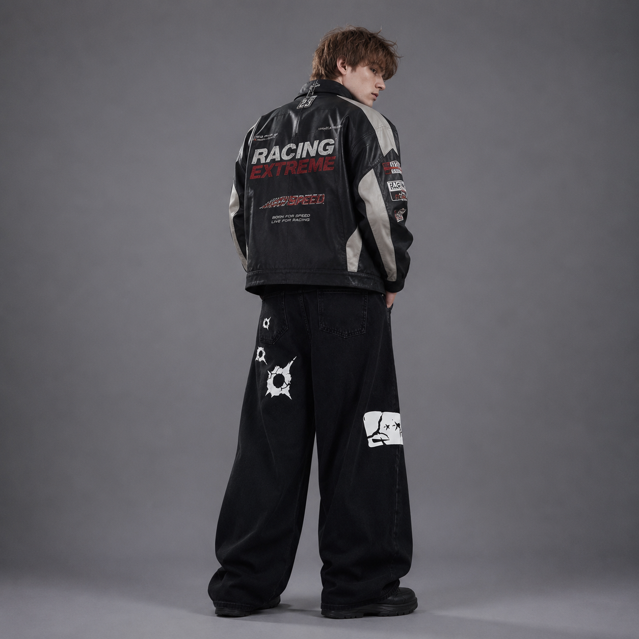 Y2K Streetwear Graphic High Streets American Baggy Wide Leg Denim Pants
