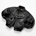 Y2K Streetwear "Clints" Star Faux Leather Bomber Jacket