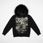 Y2K Fur Vintage Southpole Y2K Black Furry Hooded Zip-Up Hoodie