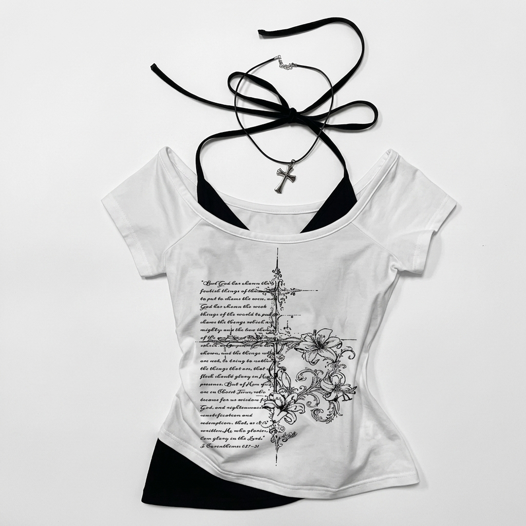 Y2K Aesthetic Retro T-shirt Women's Retro Grunge Street Wear Summer