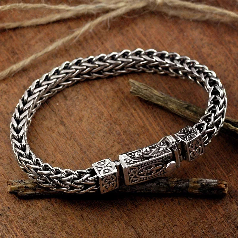 Vintage Bangles Dragon Bone Chain Weaving Bracelet