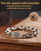 High Quality Silver New Six-Character Mantra Bracelet