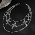 Fashion Punk Metal Pants Chain Hip Hop Waist Chain Cross Pendant Accessories Gifts