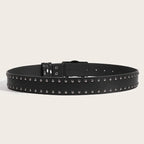 Brand Punk Goth Rivet Black Jeans Unisex Belt Paw Skull Buckle