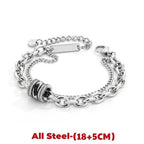 Hip Hop Black Lightning Bracelet =Non Fading Titanium Steel Punk Cuban Bracelet