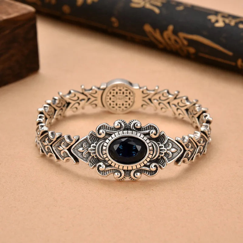 New European and American Silver Pattern Fashion Bracelet