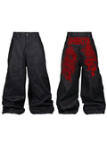 American Retro Embroidered Pattern Y2K Streetwear Wide Leg Pants