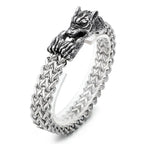 Vintage Charm Viking Wolf Head Bangles Popular Stainless Steel Bracelets