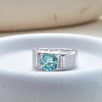 Real 1.0 Carat Moissanite Pure Solid 18K White Gold Ring