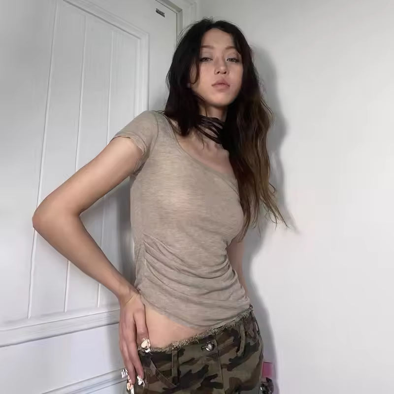Karrcat Grunge Aesthetics Knitted Tops Streetwear Y2k