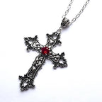 Y2K Punk Crystal Big Cross Pendant Necklaces for Women Men Gothic Irregular Cross Clavicle Chain Necklaces Jewelry
