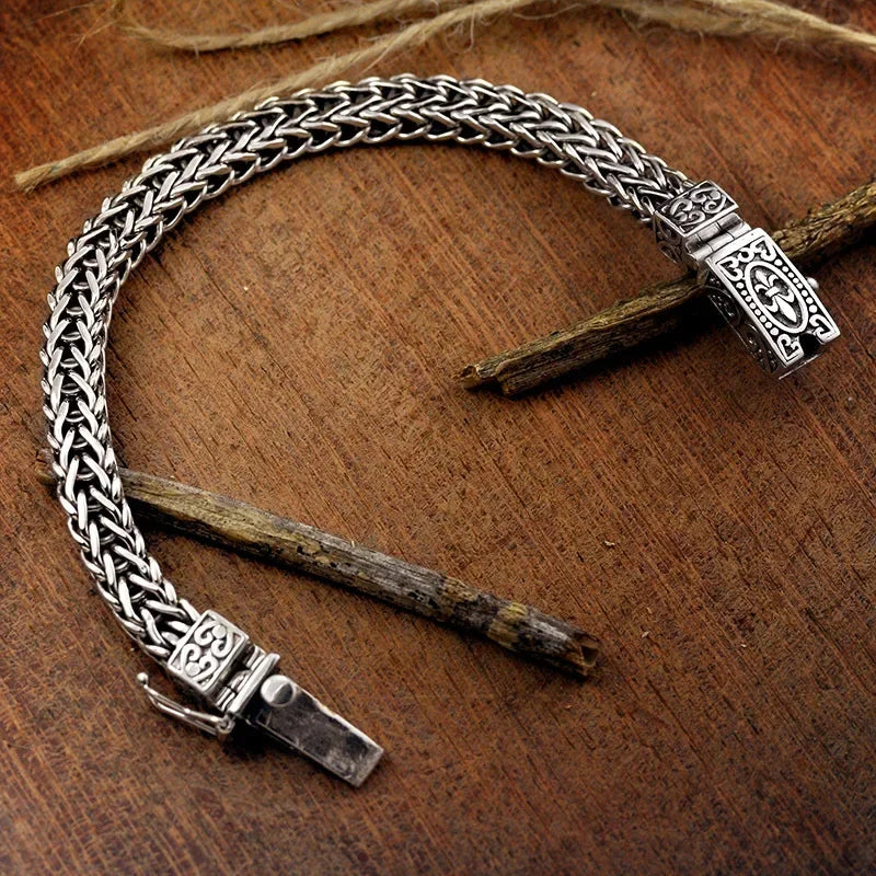 Vintage Bangles Dragon Bone Chain Weaving Bracelet