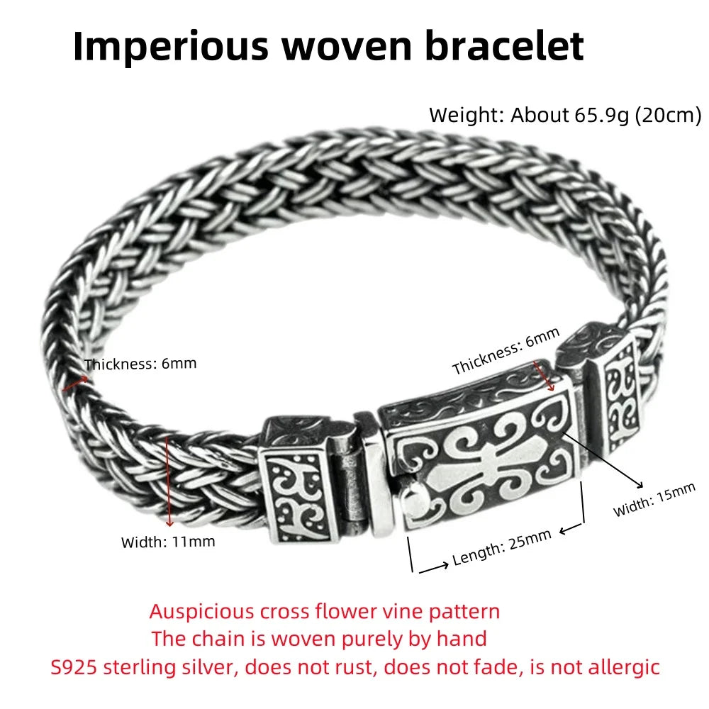 Silver Charm Bracelet Timeless Grape Totem Woven Bracelet