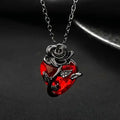Y2K Bow Heart Pendant Necklace Gothic Red Accessories