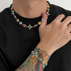 Ingemark Boho Luxury Colorful Crystal Chain Necklace