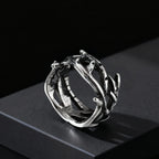 Vintage Hollow Thorns Design Stainless Steel Charm Rings