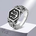 Tridant Signet Stainless Steel Geometric Rings