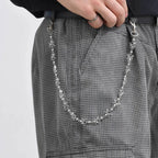 Hiphop Metal Pants Chain Pentagram Black Spider Pants Chain