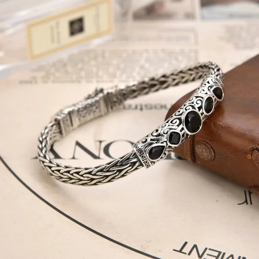 New Hand-Woven Trend Black Diamond Geometric Chain