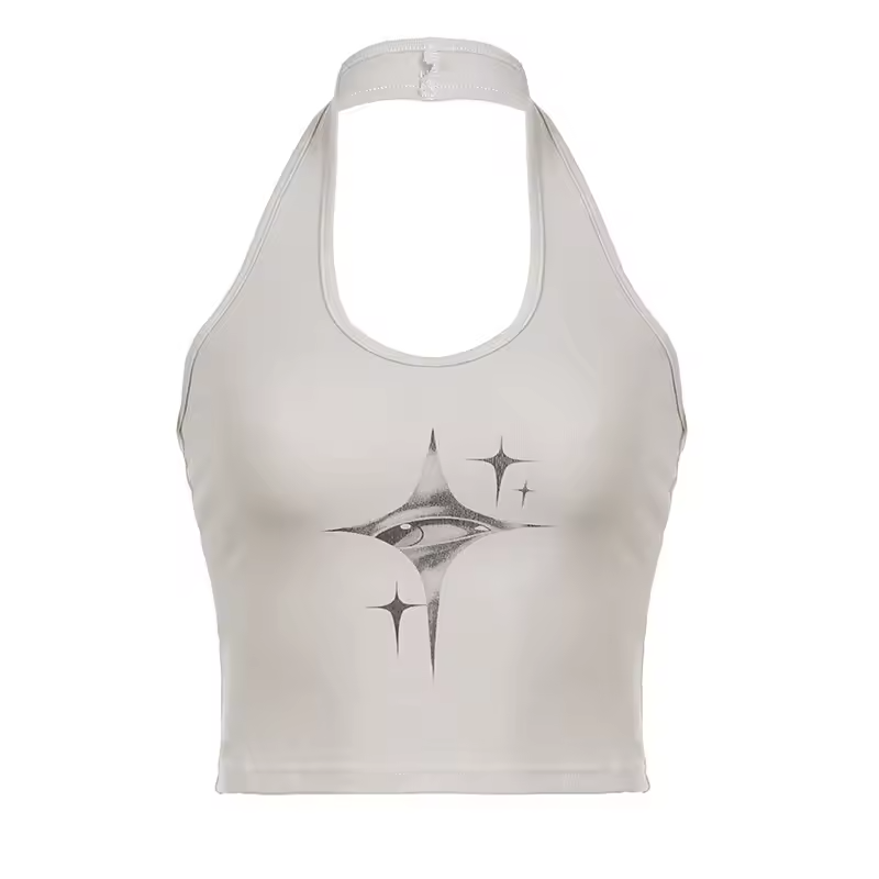Y2K Eyes Retro Slim And Slimming Short Top