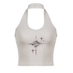 Y2K Eyes Retro Slim And Slimming Short Top