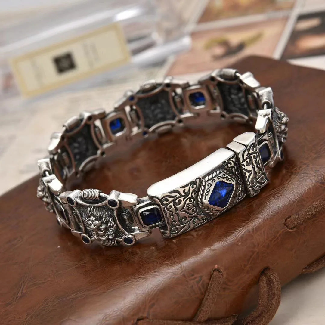 Hegemony Wide Edition Blue Diamond Bracelet