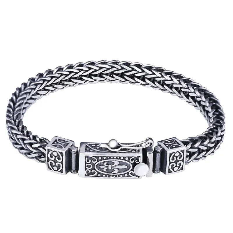 Vintage Bangles Dragon Bone Chain Weaving Bracelet
