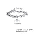 Retro Silver Color  Double-layer Bracelet Hip Hop Punk