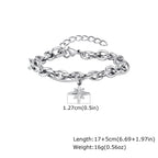 Retro Silver Color  Double-layer Bracelet Hip Hop Punk