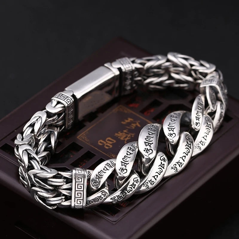 Retro  Six-Character Mantra Peace Pattern Lucky Bracelet