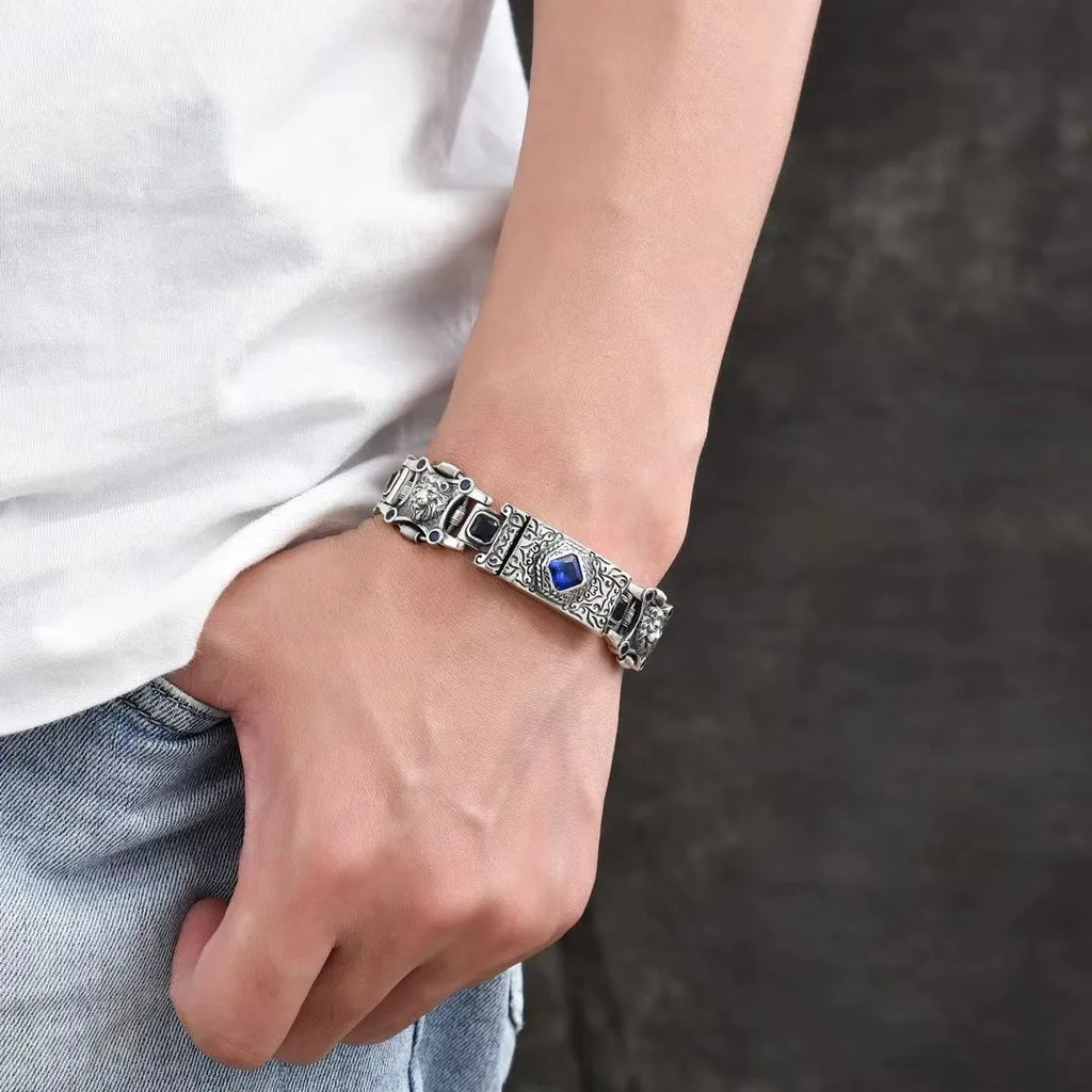Hegemony Wide Edition Blue Diamond Bracelet