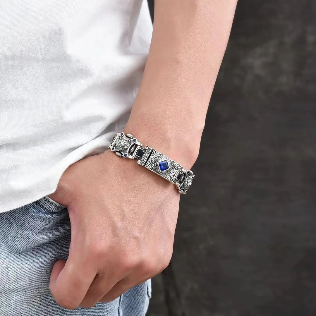 Hegemony Wide Edition Blue Diamond Bracelet