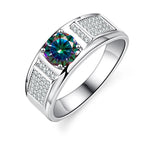Real 1.0 Carat Moissanite Pure Solid 18K White Gold Ring