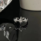 Gothic Irregular Moonstone Cross Opening Ring