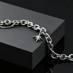 Retro Silver Color  Double-layer Bracelet Hip Hop Punk