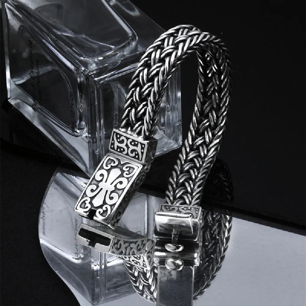 Silver Charm Bracelet Timeless Grape Totem Woven Bracelet