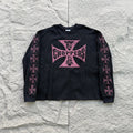 American Style Streetwear Quality Waffle Fabric Printed Tops Oversized Long Sleeves