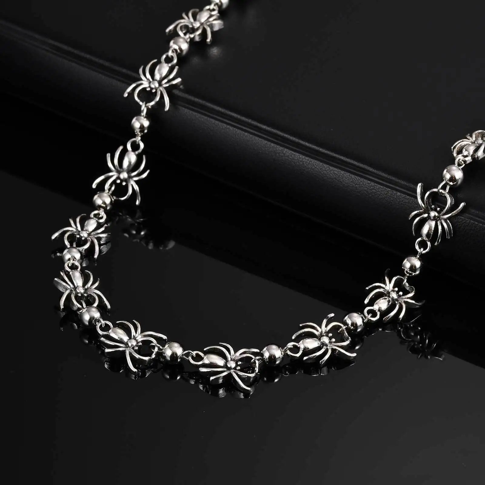 Hiphop Metal Pants Chain Pentagram Black Spider Pants Chain