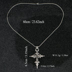 Vintage Gothic Skull Jesus Cross Pendant Necklace Catholic Jewelry for Men Punk Religious Amulet Necklace Vintage Gothic Skull J
