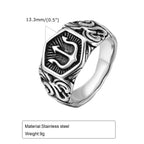 Tridant Signet Stainless Steel Geometric Rings