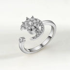 Sunflower Diamond Zircon Rotatable Ring