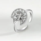 Sunflower Diamond Zircon Rotatable Ring