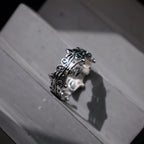 Retro Iris Flower-de-luce Crown Adjustable Open Ring